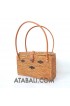 rectangle handbag rattan ata casual unique fashion handmade 